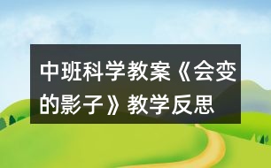 中班科學(xué)教案《會變的影子》教學(xué)反思