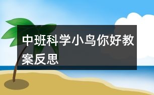 中班科學(xué)小鳥(niǎo)你好教案反思