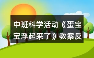 中班科學(xué)活動(dòng)《蛋寶寶浮起來(lái)了》教案反思