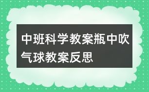 中班科學教案瓶中吹氣球教案反思