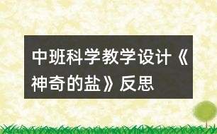 中班科學(xué)教學(xué)設(shè)計《神奇的鹽》反思