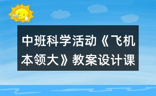 中班科學(xué)活動(dòng)《飛機(jī)本領(lǐng)大》教案設(shè)計(jì)課后反思