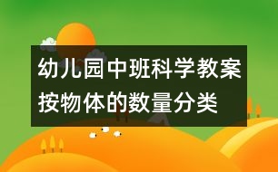 幼兒園中班科學(xué)教案：按物體的數(shù)量分類