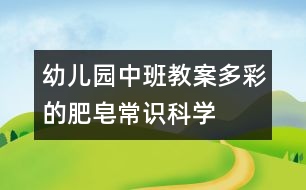 幼兒園中班教案：多彩的肥皂常識（科學）