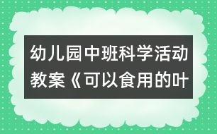 幼兒園中班科學(xué)活動(dòng)教案《可以食用的葉子》