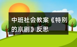 中班社會(huì)教案《特別的京劇》反思