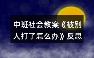 中班社會(huì)教案《被別人打了怎么辦》反思