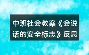 中班社會教案《會說話的安全標志》反思