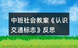 中班社會教案《認(rèn)識交通標(biāo)志》反思