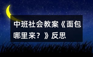 中班社會(huì)教案《面包哪里來？》反思