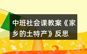 中班社會(huì)課教案《家鄉(xiāng)的土特產(chǎn)》反思