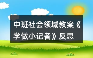 中班社會(huì)領(lǐng)域教案《學(xué)做小記者》反思