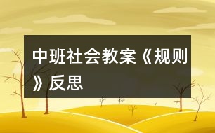 中班社會(huì)教案《規(guī)則》反思