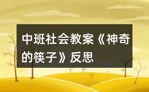 中班社會(huì)教案《神奇的筷子》反思