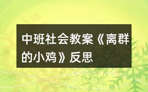 中班社會教案《離群的小雞》反思