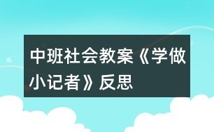 中班社會教案《學(xué)做小記者》反思