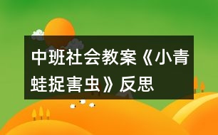 中班社會(huì)教案《小青蛙捉害蟲(chóng)》反思