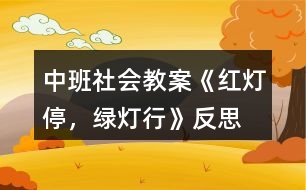 中班社會(huì)教案《紅燈停，綠燈行》反思