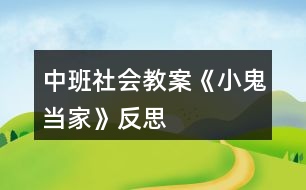 中班社會(huì)教案《小鬼當(dāng)家》反思