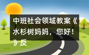 中班社會領(lǐng)域教案《水杉樹媽媽，您好！》反思