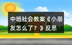 中班社會教案《小朋友怎么了？》反思