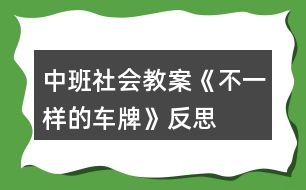 中班社會(huì)教案《不一樣的車牌》反思