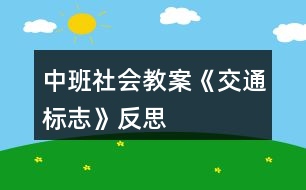 中班社會教案《交通標志》反思