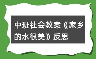 中班社會(huì)教案《家鄉(xiāng)的水很美》反思