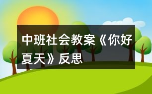 中班社會(huì)教案《你好夏天》反思