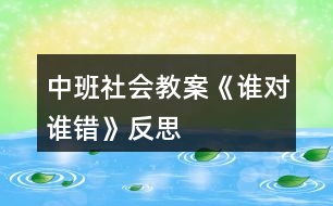 中班社會教案《誰對誰錯》反思