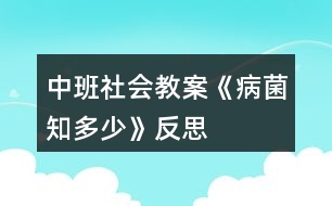 中班社會教案《病菌知多少》反思