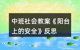 中班社會(huì)教案《陽(yáng)臺(tái)上的安全》反思