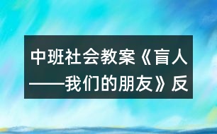 中班社會教案《盲人――我們的朋友》反思