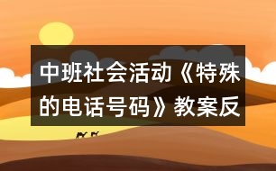 中班社會活動《特殊的電話號碼》教案反思