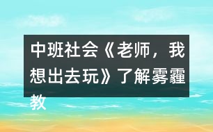 中班社會《老師，我想出去玩》（了解霧霾）教案反思