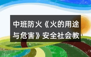 中班防火《火的用途與危害》安全社會教案反思