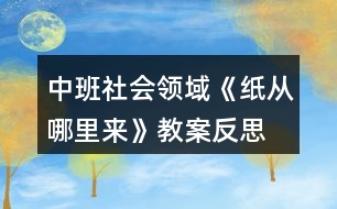 中班社會(huì)領(lǐng)域《紙從哪里來》教案反思