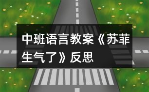 中班語言教案《蘇菲生氣了》反思