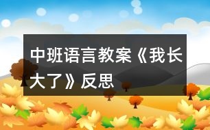 中班語言教案《我長(zhǎng)大了》反思