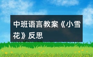 中班語言教案《小雪花》反思