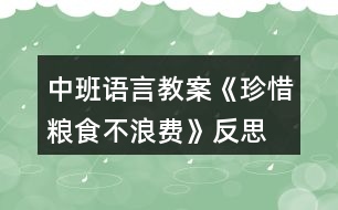 中班語言教案《珍惜糧食不浪費》反思