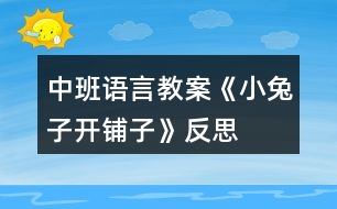 中班語言教案《小兔子開鋪子》反思