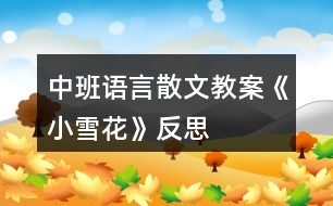 中班語(yǔ)言散文教案《小雪花》反思