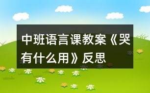 中班語言課教案《哭有什么用》反思