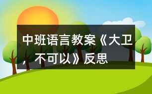 中班語(yǔ)言教案《大衛(wèi)，不可以》反思