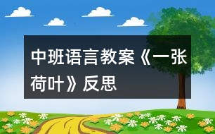 中班語言教案《一張荷葉》反思