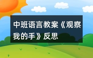 中班語(yǔ)言教案《觀察我的手》反思