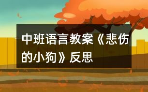 中班語(yǔ)言教案《悲傷的小狗》反思