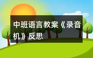 中班語言教案《錄音機》反思