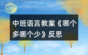 中班語言教案《哪個(gè)多哪個(gè)少》反思